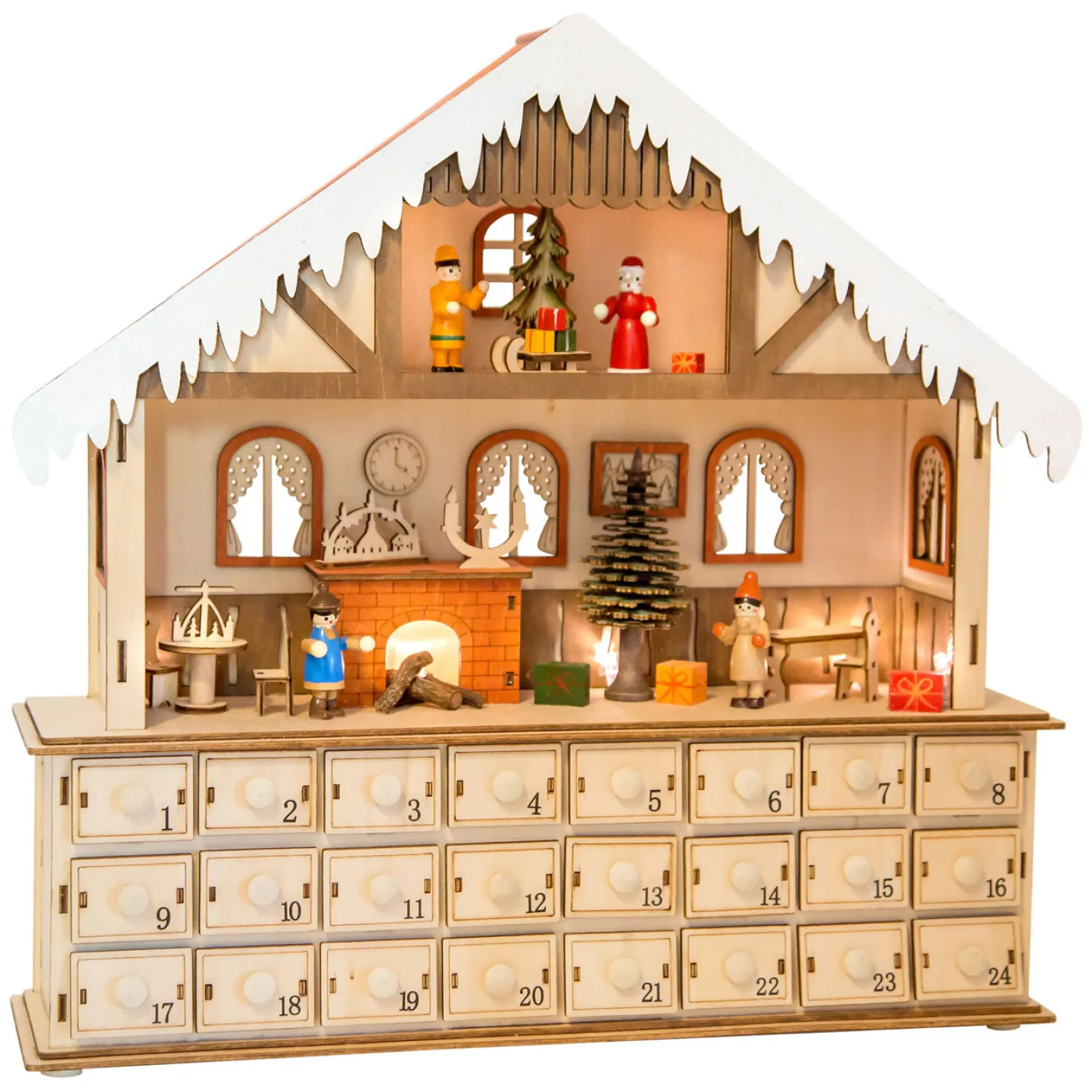 - Houten Adventskalender Woonkamer met Lichtjes-Small Foot Hot