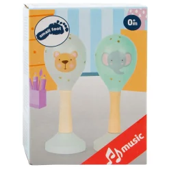 Small Foot - Houten Baby Rammelaar Maracas Dier, Set van 2 New