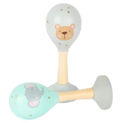 Small Foot - Houten Baby Rammelaar Maracas Dier, Set van 2 New