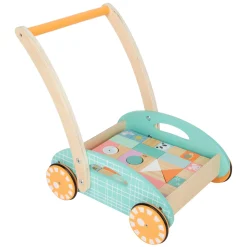 - Houten Baby  Walker Loopwagen met Blokken Pastel, 35dlg.-Small Foot Online