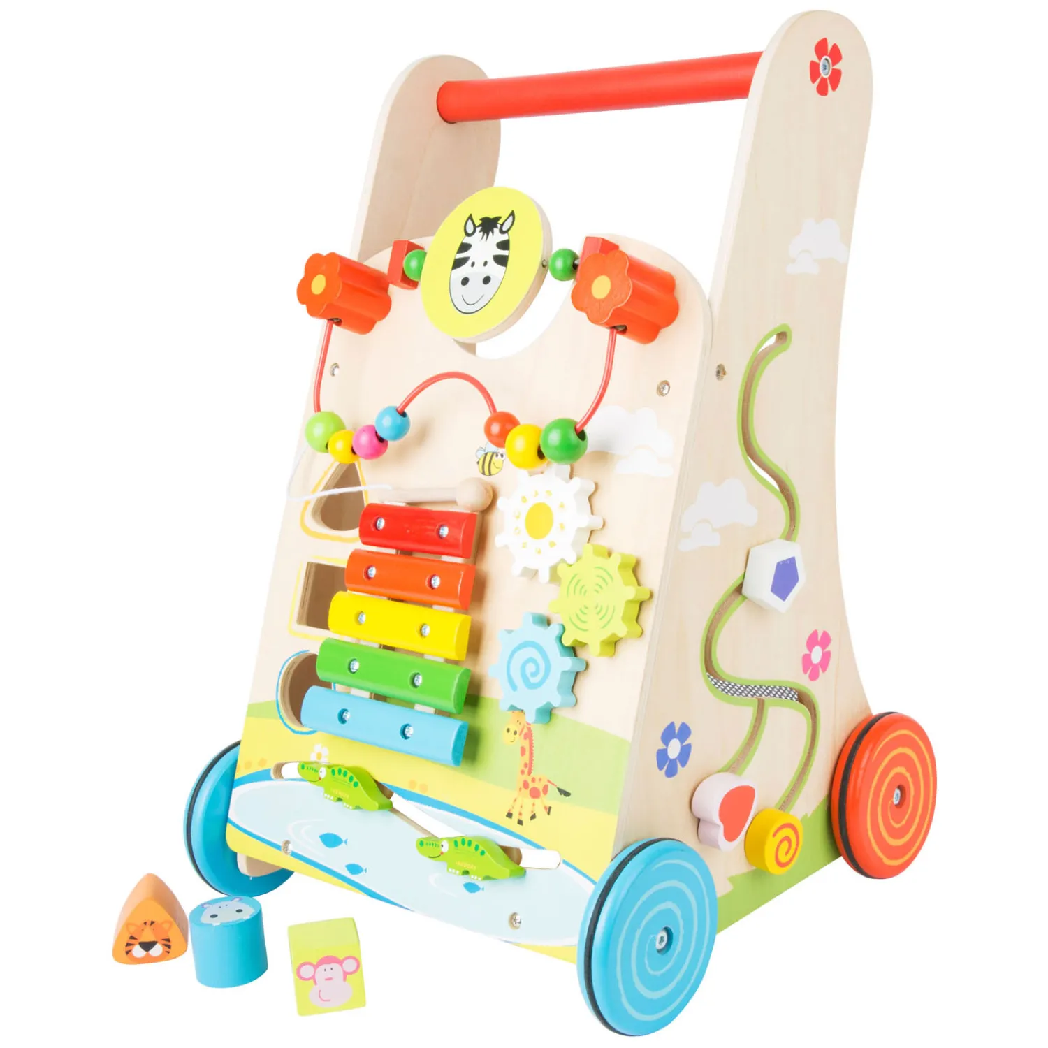 Small Foot - Houten Baby Walker Loopwagen Kleurrijk Hot