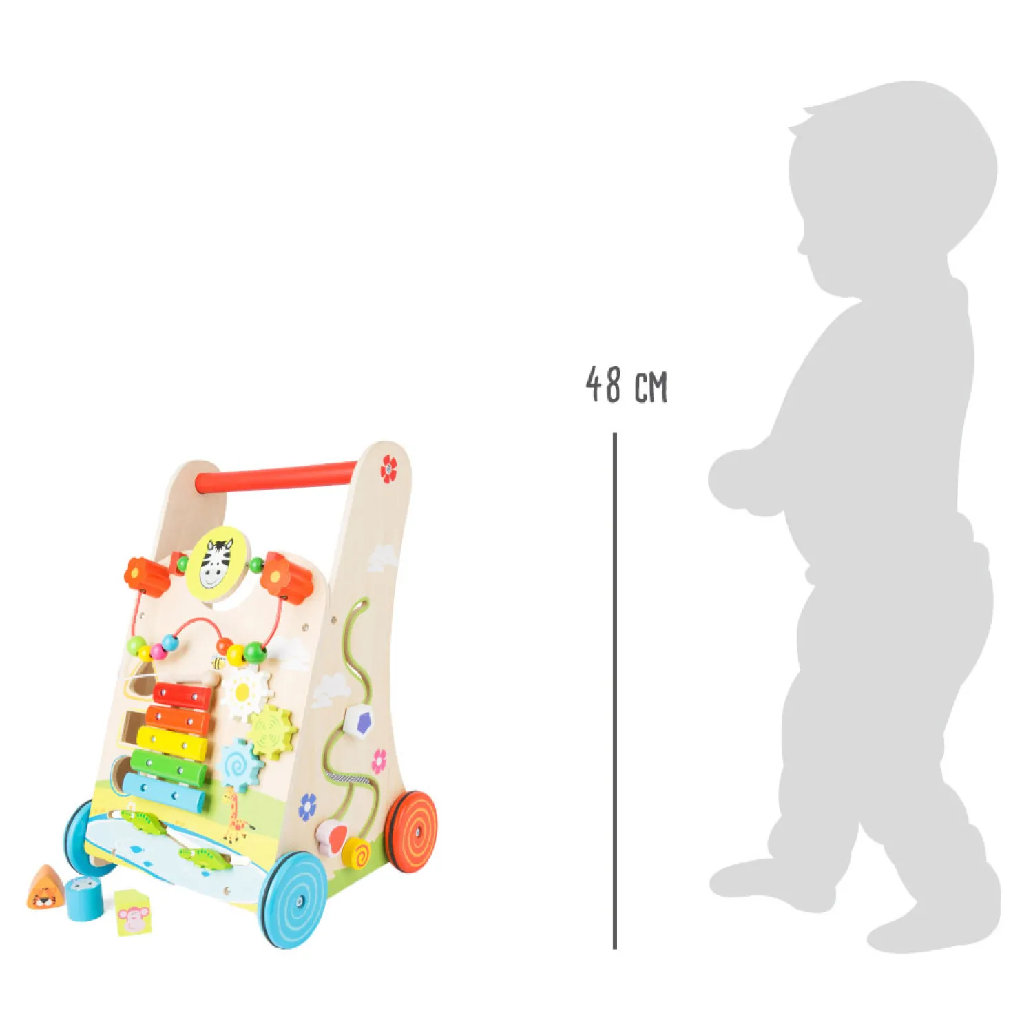 Small Foot - Houten Baby Walker Loopwagen Kleurrijk Hot