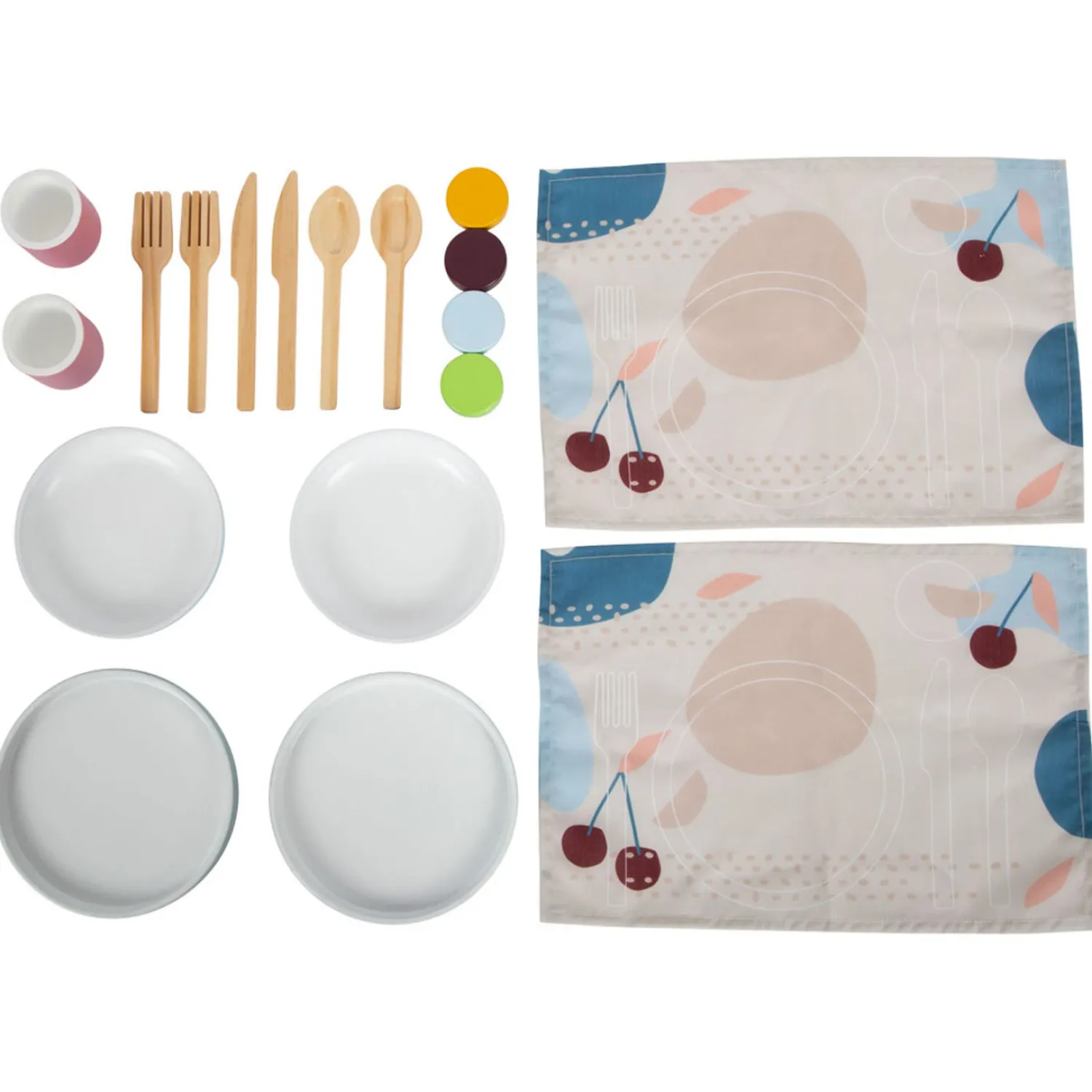 - Houten Bestekset met Placemats, 18dlg.>Small Foot Hot