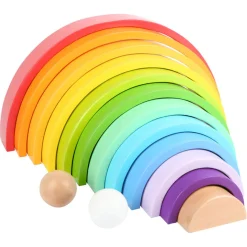Small Foot - Houten Bouwblokken Regenboog XL, 14dlg. Hot
