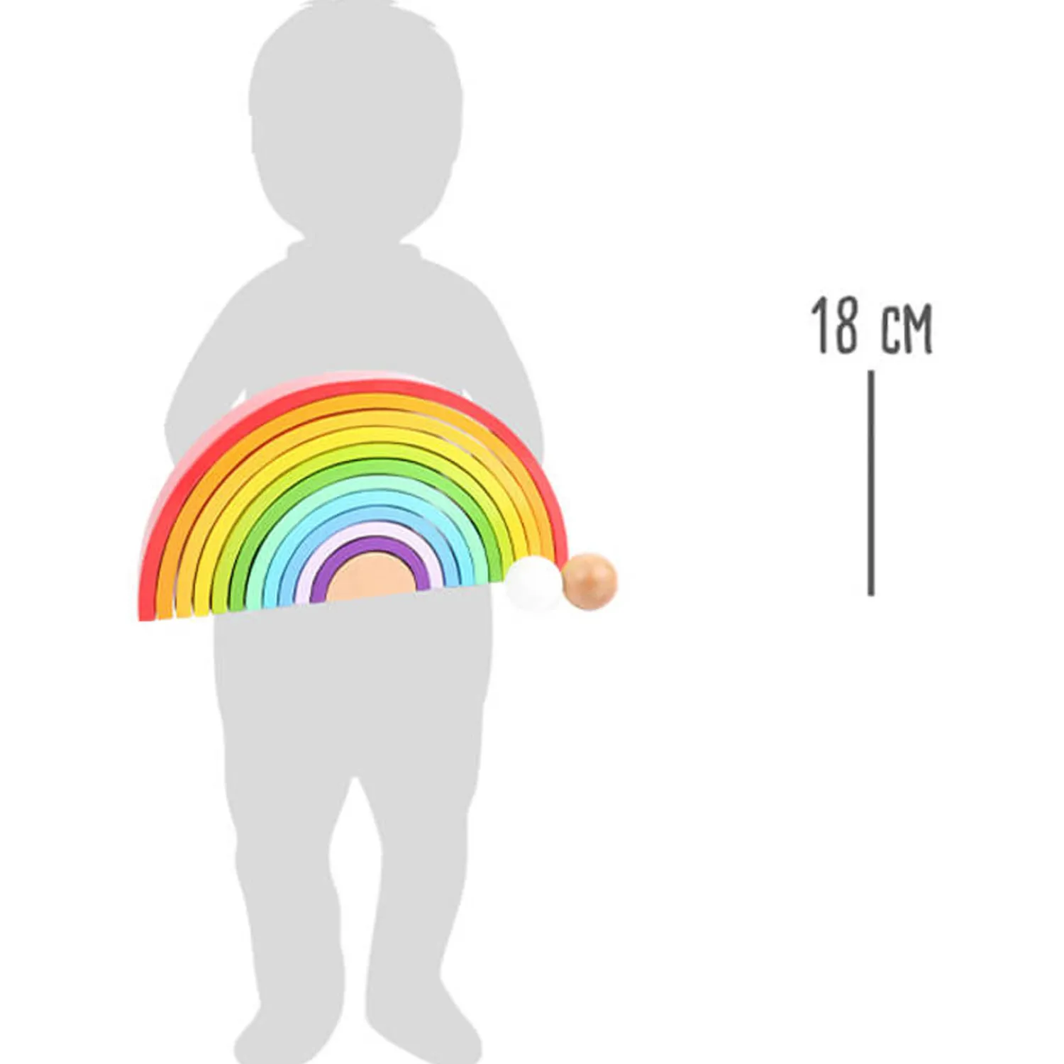 Small Foot - Houten Bouwblokken Regenboog XL, 14dlg. Hot