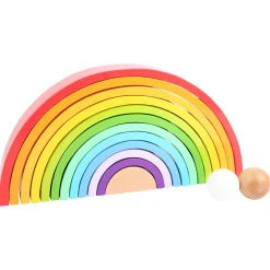 Small Foot - Houten Bouwblokken Regenboog XL, 14dlg. Hot