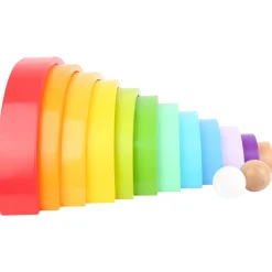 Small Foot - Houten Bouwblokken Regenboog XL, 14dlg. Hot