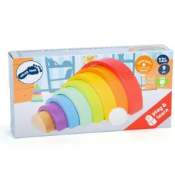  -  Houten Bouwblokken Regenboog, 9dlg.>Small Foot Outlet