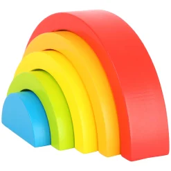 Small Foot - Houten Bouwblokken Regenboog, 5dlg. Clearance