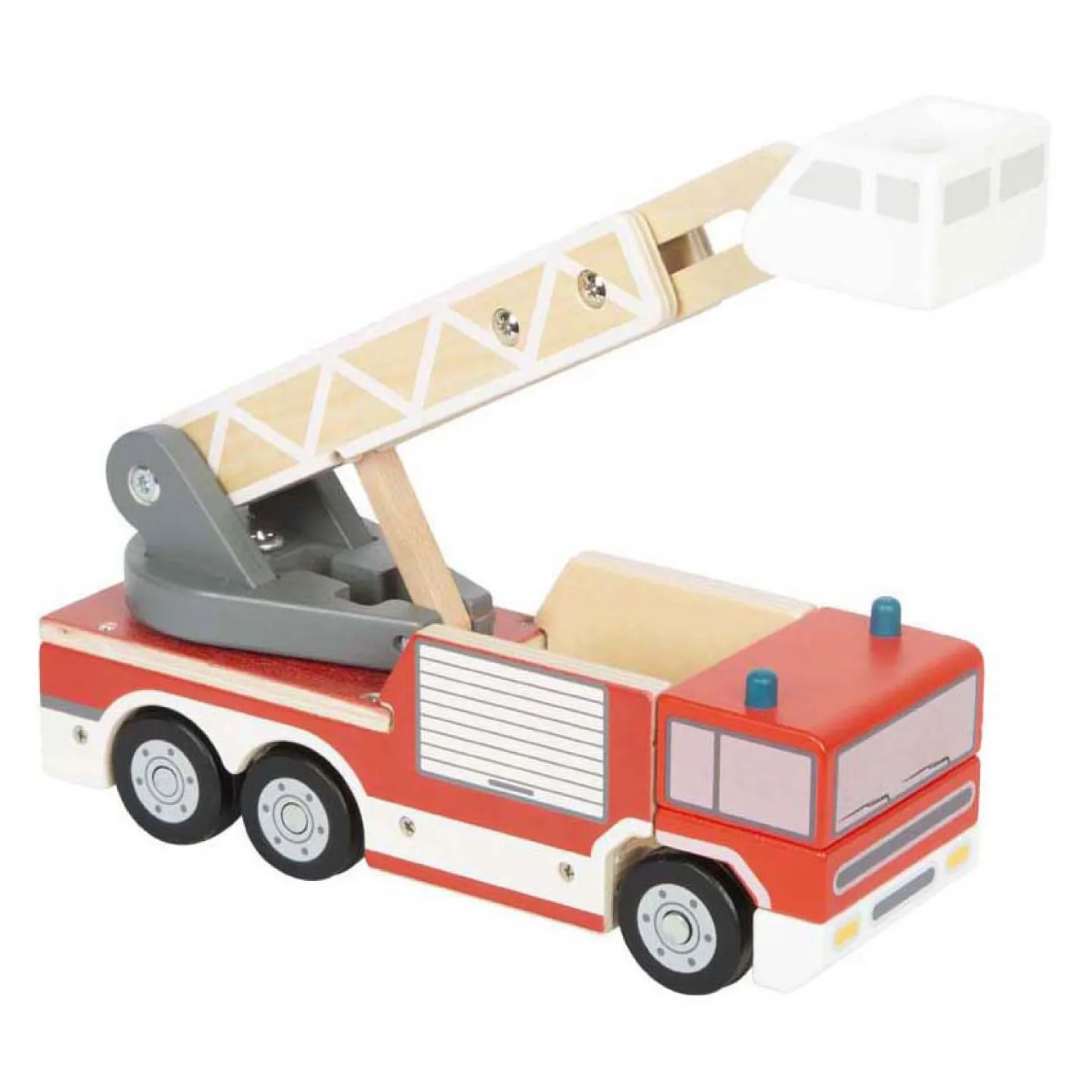 Small Foot - Houten Brandweerwagen met Roterende Ladder Hot