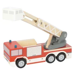 Small Foot - Houten Brandweerwagen met Roterende Ladder Hot
