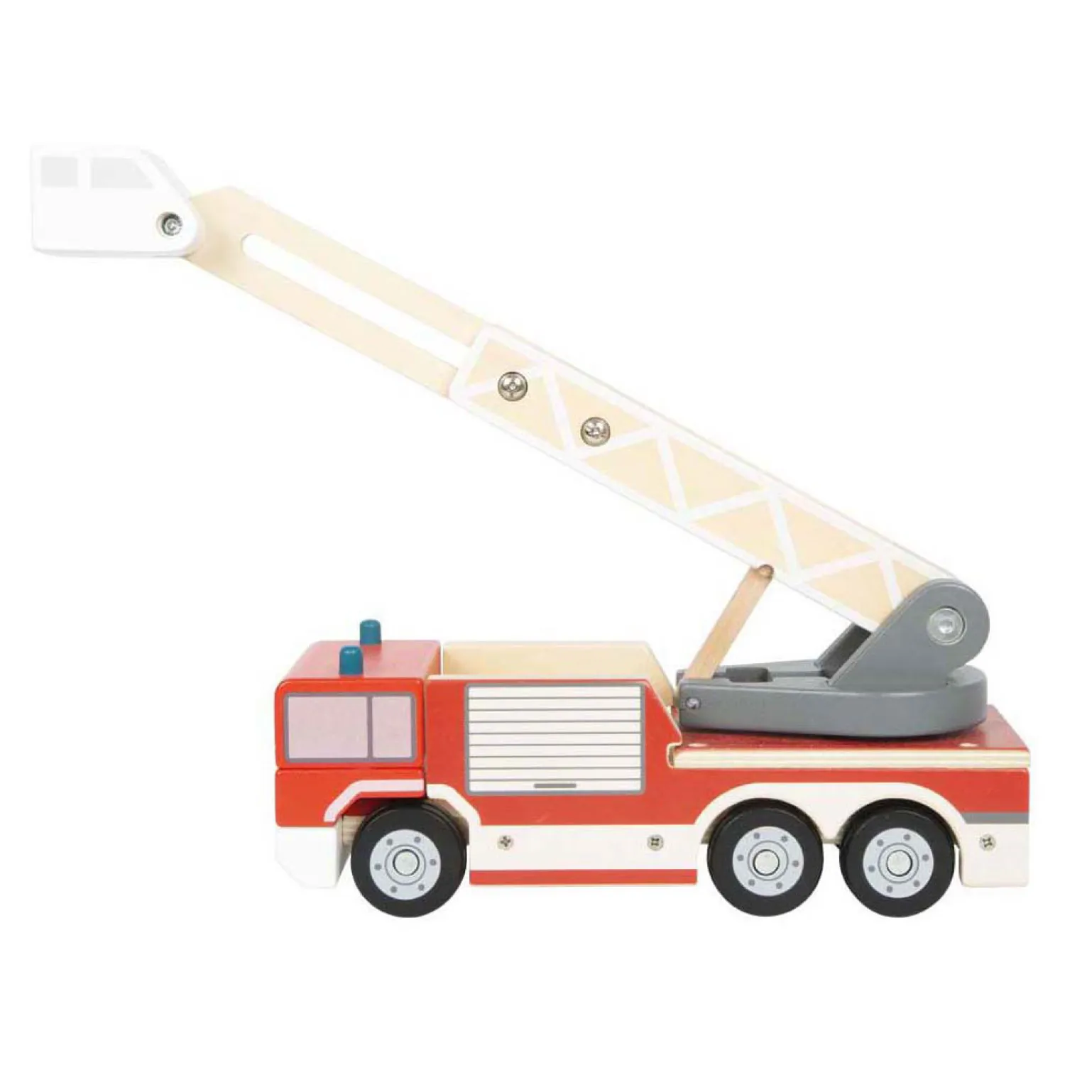 Small Foot - Houten Brandweerwagen met Roterende Ladder Hot