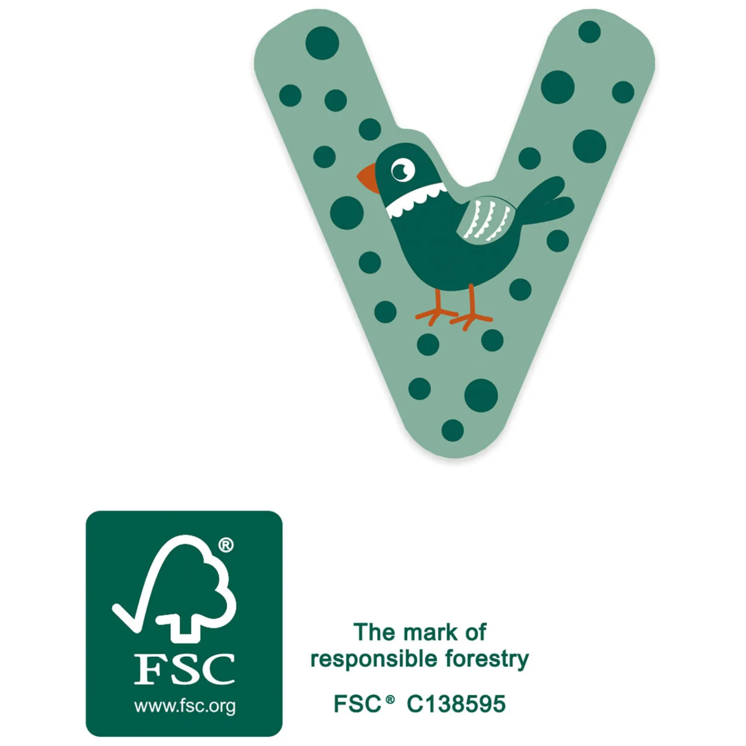 - Houten Dieren Kinderletter - V>Small Foot New