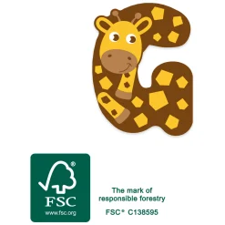 - Houten Dieren Kinderletter - G-Small Foot Outlet