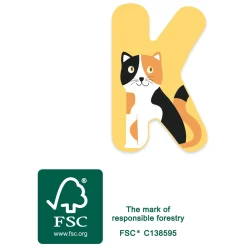 Small Foot - Houten Dieren Kinderletter - K Hot