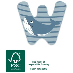 - Houten Dieren Kinderletter - W-Small Foot Outlet