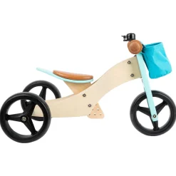  -  Houten Driewieler en Loopfiets 2in1 Turquoise>Small Foot Sale