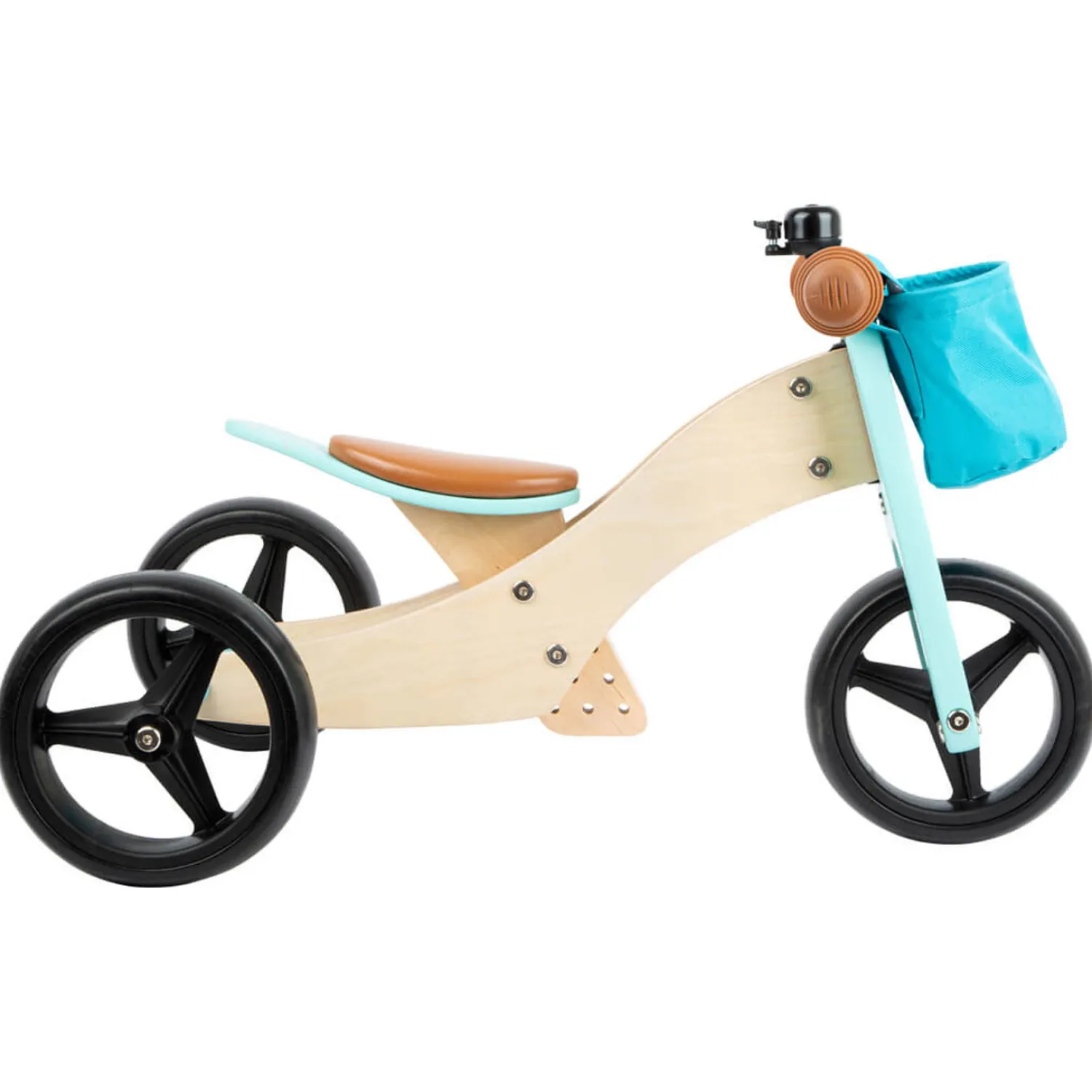 - Houten Driewieler en Loopfiets 2in1 Turquoise>Small Foot Sale