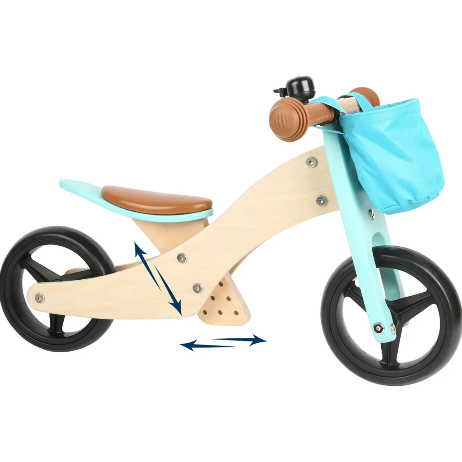 - Houten Driewieler en Loopfiets 2in1 Turquoise>Small Foot Sale