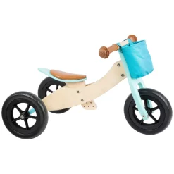 - Houten Driewieler en Loopfiets 2in1 Maxi Turquoise-Small Foot Outlet