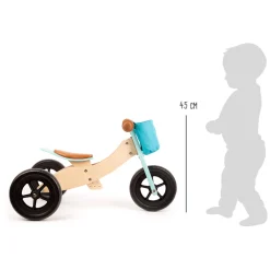 - Houten Driewieler en Loopfiets 2in1 Maxi Turquoise-Small Foot Outlet