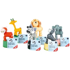 - Houten Drukfiguur Wilde Dieren, Set van 6>Small Foot Clearance