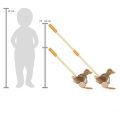 - Houten Duwfiguur Eend met Bewegende Kop><noscript><img width=