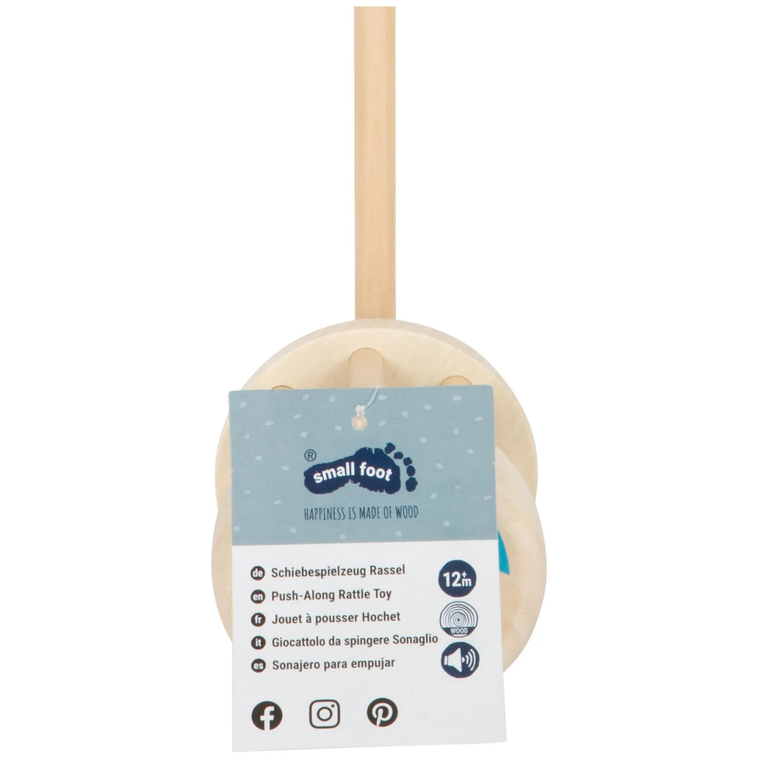 Small Foot - Houten Duwfiguur Rammelaar Hot