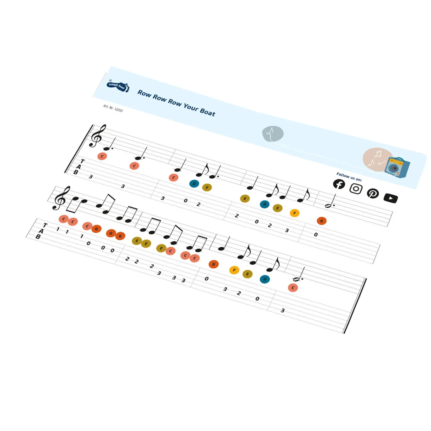 Small Foot - Houten Gitaar Groovy Beats, 63cm Hot