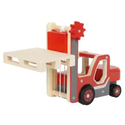 - Houten Heftruck met Pallet-Small Foot Clearance