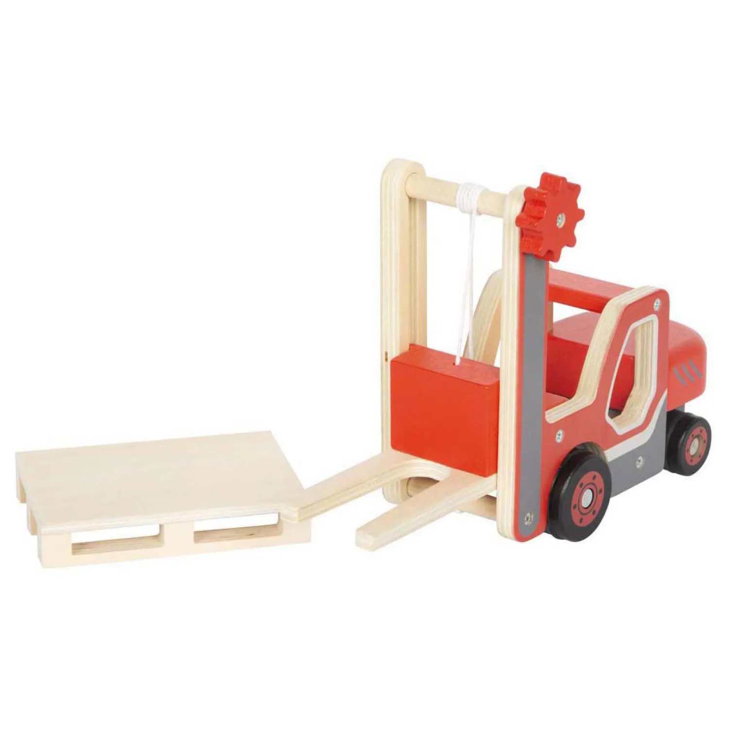 - Houten Heftruck met Pallet-Small Foot Clearance