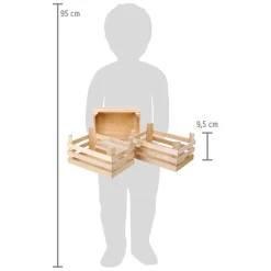 Small Foot - Houten Kratjes Groot 18x12x9,5cm, Set van 3 Best