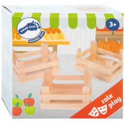 - Houten Kratjes Klein 10x8x5,5cm, Set van 3-Small Foot Outlet