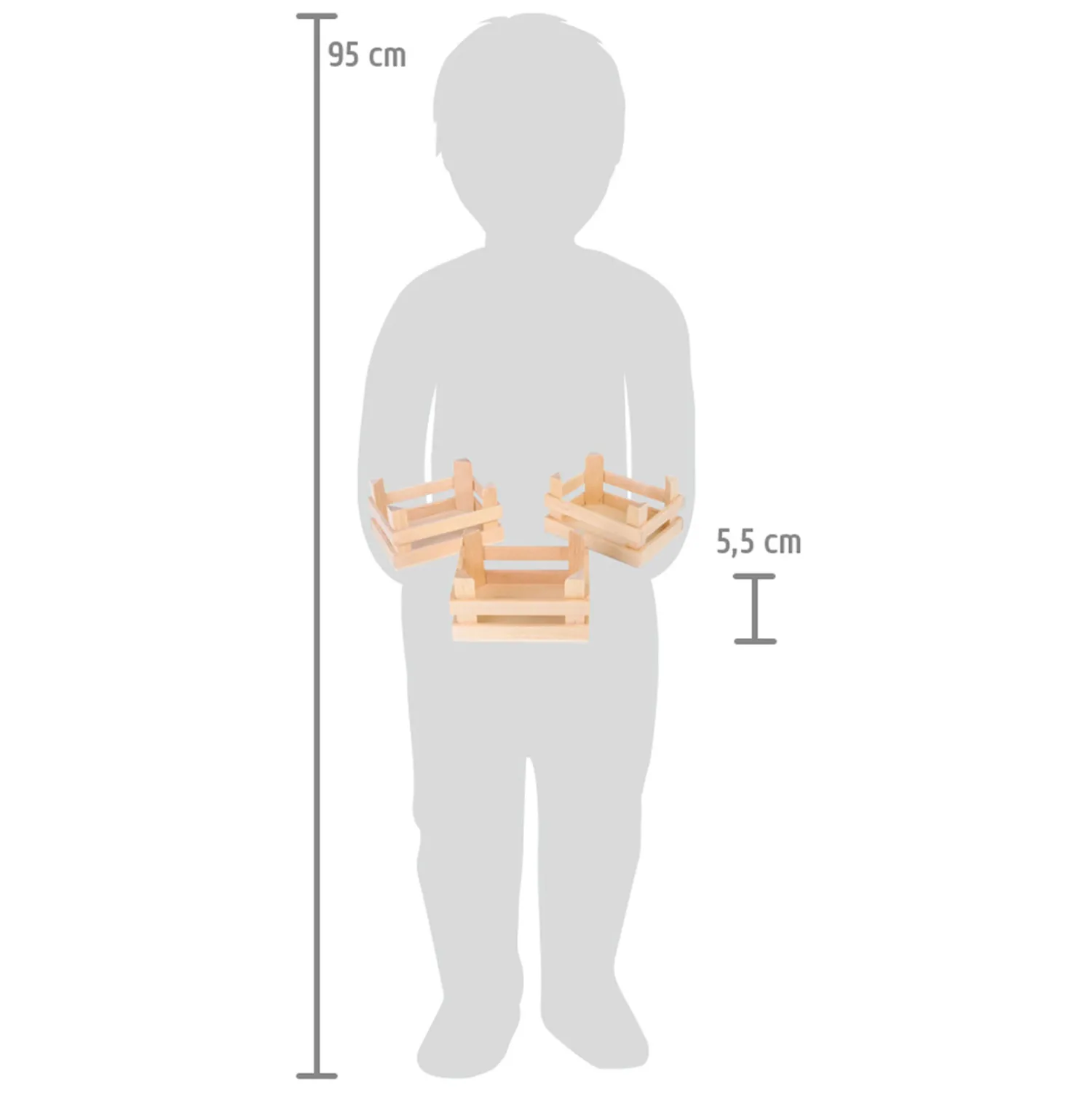 - Houten Kratjes Klein 10x8x5,5cm, Set van 3-Small Foot Outlet