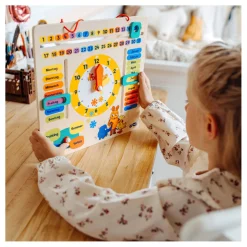 Small Foot - Houten Leerbord Klok Kijken Muis  - Duitstalig Hot