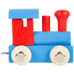 - Houten Lettertrein Locomotief Rood/Blauw - 12-Small Foot New
