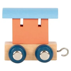 Small Foot - Houten Lettertrein Polar - Wagon Zalmroze Blauw Best