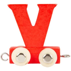 - Houten Lettertrein Rood - V - 12 s tuks>Small Foot Hot