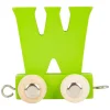 Small Foot - Houten Lettertrein Groen  - W - 12 stuks