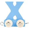 - Houten Lettertrein Blauw - X - 12 stuks-Small Foot