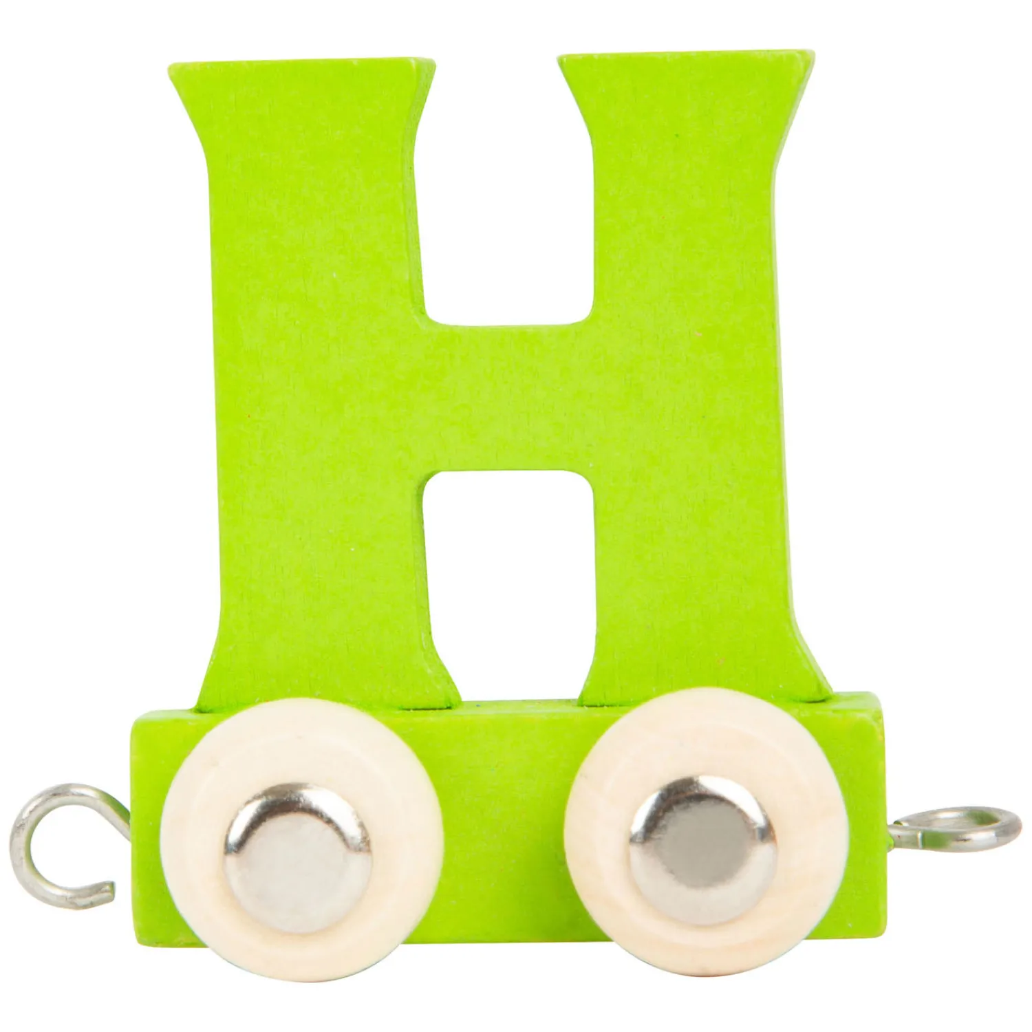 - Houten Lettertrein Groen - H - 12 stuks-Small Foot Hot