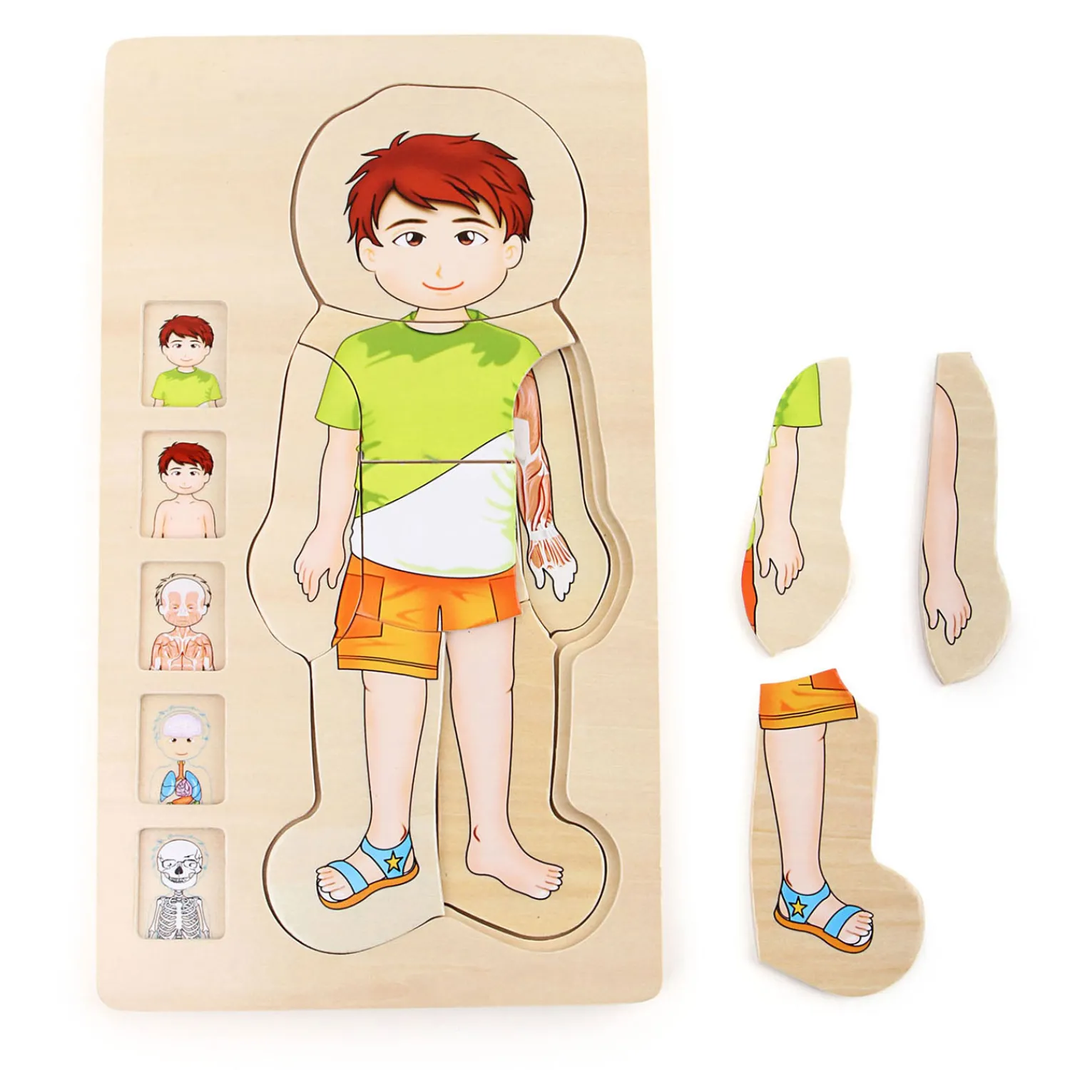 - Houten Lichaamspuzzel Jongen, 29st.-Small Foot Clearance