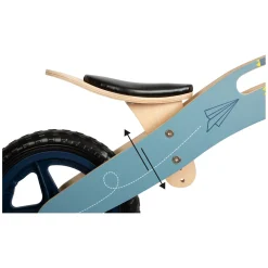 Small Foot - Houten Loopfiets Vliegtuig Blauw Hot