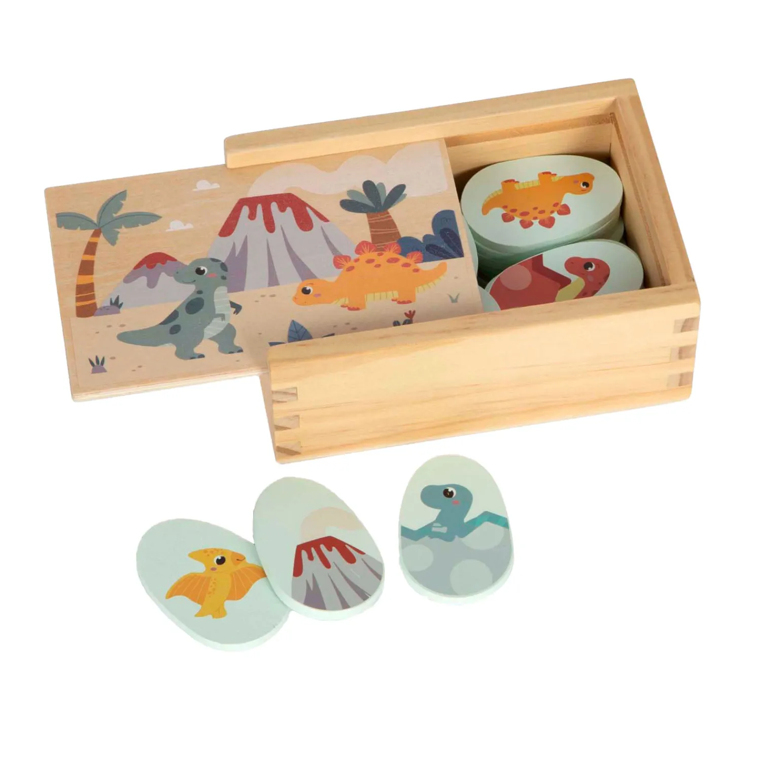 Small Foot - Houten Memospel Dino in Opbergdoos Sale