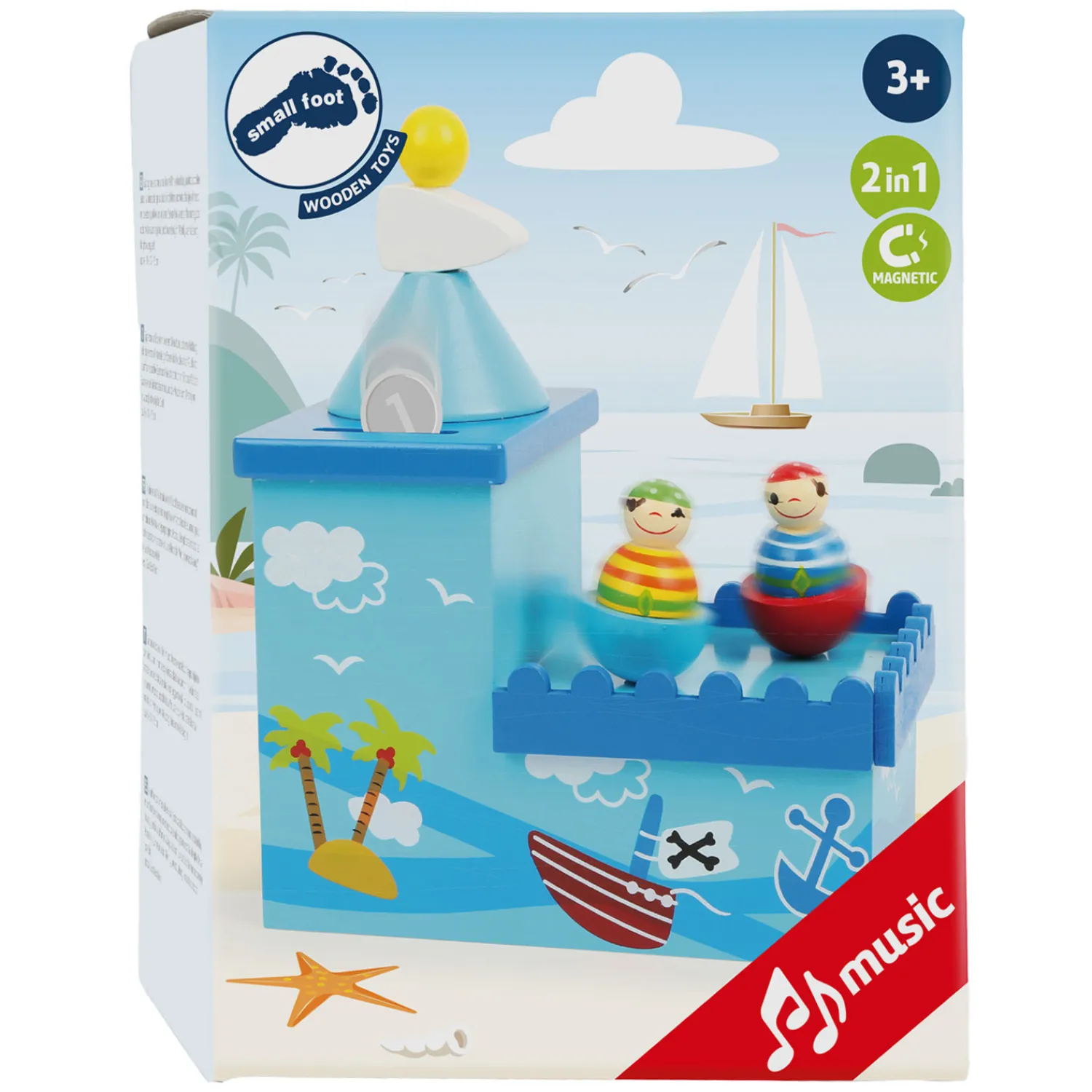 Small Foot - Houten Muziekdoos en Spaarpot Piraat- Hot