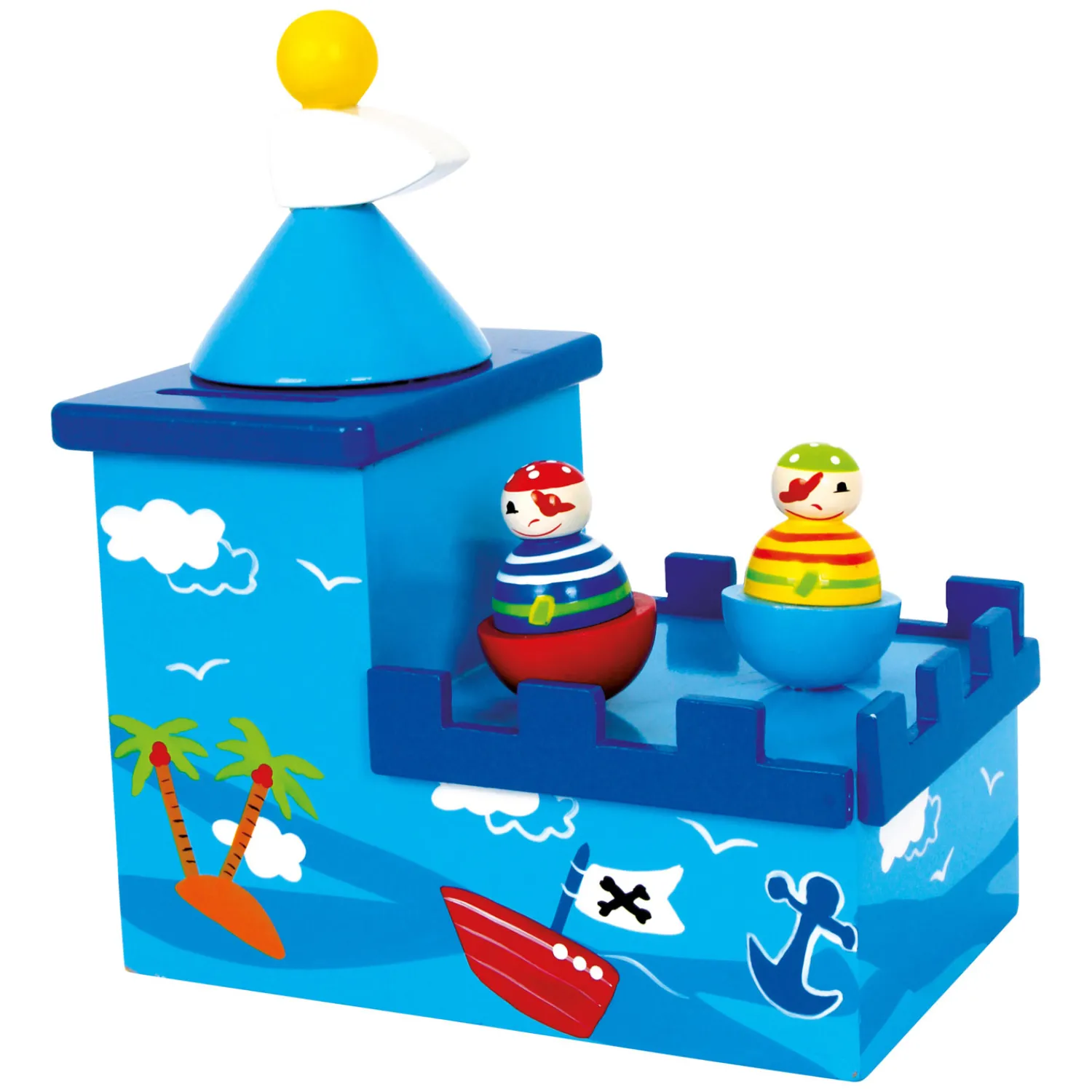 Small Foot - Houten Muziekdoos en Spaarpot Piraat- Hot