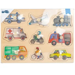 - Houten Noppenpuzzel Stadsvoertuigen, 9st.><noscript><img width=