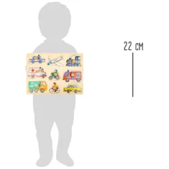 - Houten Noppenpuzzel Stadsvoertuigen, 9st.><noscript><img width=