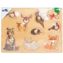 - Houten Noppenpuzzel Bosdieren, 9st.-Small Foot Hot