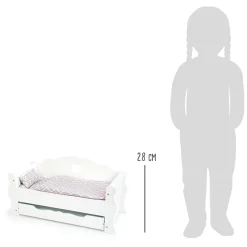 - Houten Poppenbed met Lade en Beddengoed, 4dlg.><noscript><img width=